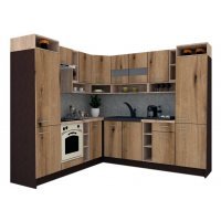 Bucatarie de Colt COSSY NEW ST. 230-250, Wenge / Decor K365